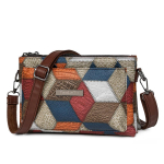 Luksuslik PU nahast naiste &otilde;la- ja crossbody kotid K&otilde;rge kvaliteediga naiste k&auml;ekott Patchwork Rahvuslik stiil Naiste messenger-tote Sac sinine