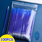 100 tk/komplekt Kustutav geelpliiats 0,5 mm kustutatav pliiatsi t&auml;itevarras Sinine must tindiga pestav k&auml;epide kooli kirjatarvete kontorisse 100Pcs must