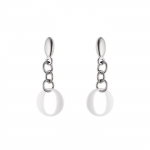 K&otilde;rvar&otilde;ngad - Akaatsia - 925 Sterling Silver - Valge keraamiline - Push-Type System - Naised valge