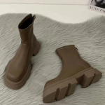 Naiste platvormiga lumesaapad Keskkontsad Mood Mootorrattasaapad Trend Talvised Disainernahast kingad Goth Botas De Mujer 40