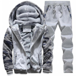 Meeste Sweater Plus sametist paksendatud kapuutsiga &uuml;likonnad M helehall v&auml;rv