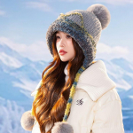 Paks karvane karvane k&otilde;rvakaitse termiline m&uuml;ts, s&uuml;gistalvel soojas hoidmine pehme mugav k&otilde;rvaklapiga soe m&uuml;ts ONE SIZE beež