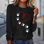 Naiste s&uuml;gistopsid Lahtine kassimustriga Kausaalne pikkade varrukatega T-s&auml;rk top pluus XS