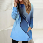 Naiste kampsun, pullover Active Spordir&otilde;ivad taskutr&uuml;kiga vabaaja kaelusega pikkade varrukatega top L sinine