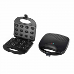 Elektriline kreeka p&auml;hklikoogi vahvlimasin p&auml;hklitega 12 auguga k&ouml;&ouml;gik&uuml;psiste valmistamine p&auml;hklite vahvlite k&uuml;psetamiseks UK must