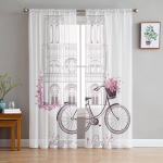 Pariisi Seine'i naine Eiffeli torn punased huuled Pariisi l&auml;bipaistvad kardinad elutuppa Magamistoa aknahooldus K&ouml;&ouml;gis &scaron;ifoonikardin W50H160(CM)x2&Grommet Top