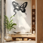 Butterfly Metal Sculpture for Wall Decoration, Hanging in Various With Heart