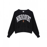 Nike Court Heritage Ameerika Vintage T&auml;hetr&uuml;kiga Pullover &Uuml;mmarguse Kaelusega Pikkade Varrukatega Huppari Naiste huppari Must FQ2243-010 S