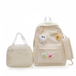 Kolmeosaline Seljakotikomplekt Noorema Keskkooli &Otilde;pilase Koolikott Sametist Naiste Suure Mahutavusega Reisiseljakott L&otilde;unakoti ja Pinaliga roheline