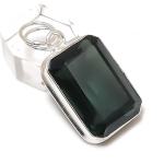 Black Spinel Gemstone Handmade 925 Sterling Silver Jewelry Pendant 1.62 p5p46