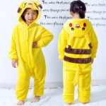 Pokemon Pikachu soojad flanellist koduriided lastele s&uuml;gis-talv Pehme Onesie Cosplay loomade kapuuts pidžaamad vanemate-laste t&uuml;drukute magamisriided 100 fit 80-95cm
