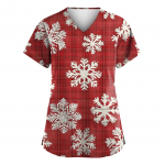 Naiste moodsad V-kaelusega l&uuml;hikeste varrukatega t&ouml;&ouml;r&otilde;ivad, taskutega, tr&uuml;kitud topid S