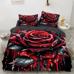 Roosad Roosi Tekikotikomplekt Queen Size King Full 3D Voodipesukomplektid Lillega Padjap&uuml;&uuml;r Tekk-Voodikate komplektid Voodipesu Voodi 220x240 70x133cm 2pcs