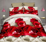 3D punane roos voodipesu tekikott romantiline tunne elav v&auml;rv magamistoa kaunistus romantiline s&otilde;brap&auml;eva kingitus naistele 70x133cm 2pcs