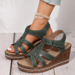 2024. aasta suve naiste kiilsandaalid Premium ortopeedilised avatud varbaga sandaalid Vintage libisemisvastased nahast vabaaja naiste platvormiga retrojalatsid 36 khaki
