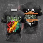 Suvised meester&otilde;ivad Rock Band T-s&auml;rk AC/DC 3D prindiga Lastele l&uuml;hikeste varrukatega T-s&auml;rgid Hip-hop Mood &Uuml;markaelusega vabaaja s&auml;rgid Topid XL
