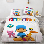 Pocoyo voodikomplekt 3D-tr&uuml;kiga tekikott ja padjap&uuml;&uuml;r 2/3 tk Kahekohaline T&auml;issuuruses Queen-size King-size Tekikott Kodutekstiilid Laste kingitused 175x218cm-3pcs
