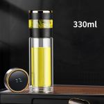 Nutikas teeklaas &uuml;he puudutusega, et kuvada temperatuuri teeeraldustassid Kontori kahekihiline kaasaskantav loominguline veetass 330ml