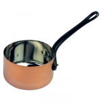 Casserole cuivre - BAUMALU - 12 cm - Cuivre massif - Int&eacute;rieur &eacute;tam&eacute; - Manche en fonte pruun