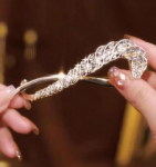 Rhinestone Sulg Keerutatud Juukseklamber - Elegantne Kukla Klamber Juukseaksessuaar kuld