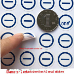 20 mm &uuml;mmargused patarei polaarsuse tuvastamise kleebised &ndash; 40 t&uuml;kki (Positiivne negatiivne)