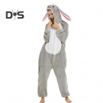 Animal Onesie pidžaamad t&auml;iskasvanutele lastele Unisex flanellist &uuml;hes t&uuml;kis magamisriided Halloweeni cosplay kost&uuml;&uuml;m kodur&otilde;ivasteks 120 cm Rabbit