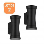 2 tk v&auml;limist seinavalgustit MULIER 2x35W GU10 must