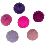 Pompons en laine feutr&eacute;e - Rose/Violet - 1,5 cm - 30 pcs