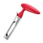 Roostevabast terasest &otilde;unas&uuml;damik, plastikust k&auml;epidemega puuviljas&uuml;damik, lihtne &otilde;unte ja muude puuviljade s&uuml;damiku eemaldaja Fruit core drawn punane