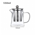 Klaasist teekann roostevabast terasest Infuer kuumakindla teekeetjaga induktsioonpliidi jaoks 350/550/750 ml Kung Fu klaasist teen&otilde;u