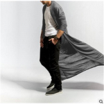 Meeste k&uuml;ps pikk kraavimantel L must