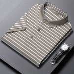 Polo S&auml;rk Meeste Keskmine L&uuml;hikeste Varrukatega Rev&auml;&auml;riga Triibuline T-s&auml;rk Business Casual Aluss&auml;rk Pealmine M