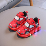 S&uuml;gis Uus Mood Laste Tossud Mitmek&uuml;lgsed Auto Joonisfilm Poiste Kingad Mugavad Paksu Tallaga Helendavad Vabaaja Jalan&otilde;ud Br&auml;ndi Tossud Poiss 30insole18cm punane