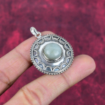 Akvamariin 925 Prooviga Sterling H&otilde;bedast Ripats, K&auml;sit&ouml;&ouml;na Valmistatud Kivist Ripats Ehted, Kingitused Abikaasale T&auml;iesti Uus Ripats 1.57 Inches