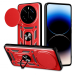 Kaamerakaitse&uuml;mbris Honor Magic 7 Pro Magic7 Lite Magic 6 Pro 5 Lite Honor X9C X9A jaoks, soomustatud h&uuml;briid metallist r&otilde;ngashoidjaga tagakaas Honor X60 Pro punane