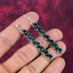 Smaragd 925 Prooviga Sterlingh&otilde;be K&otilde;rvar&otilde;ngad, K&auml;sitsi valmistatud V&auml;&auml;riskividega Ehted, Kingitused Naisele Uued K&otilde;rvar&otilde;ngad 2.63 Inches roheline