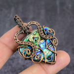 Abalone Shell Handmade Copper Wire Wrap Jewelry Pendant 2.17 f3n57