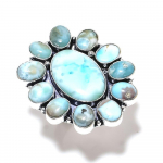 Republic Larimar Handmade 925 Sterling Silver Jewelry Ring Size 7 j5g00