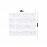 3D telliskivimustriga seinakleebis Isekleepuv kolmem&otilde;&otilde;tmeline pehme kokkup&otilde;rkevastane veekindel valge