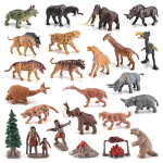 Simulatsioon 24 tk Muistne Ajastu Komplekt Mudel Prehistoric Loom Raske Jalg Hiiglaslik Ninasarvik M&otilde;&otilde;gahammas Tiiger Staatiline Ornament brown