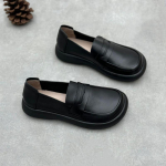 Johnature K&auml;sitsi valmistatud Ehtne Nahk Mokassiinid Vintage &Uuml;mar Nina Lamedad Naiste Slip-on Kingad 39 must