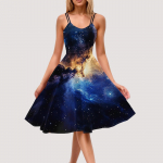 Naiste vabaaja mood V-kaelusega pikkade varrukatega retro armastuseprindiga retrokleit L sinine