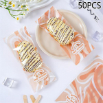 50 tk Toidukvaliteediga J&auml;&auml;tisekotte &Uuml;hekordselt Kasutatav Plastikust Popsikukaitsekate Hoiustamine L&auml;bipaistev J&auml;&auml;popsikute Pakkekott Ise Tee