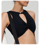 Naiste Hollow Out Fitness rinnahoidja, shirred rinnahoidja, kokkupandud Push Up aluspesu Tugev p&otilde;rutuskindel sportjoogavest L