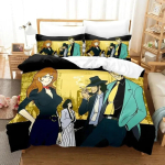 Anime Lupin Kolmas Kaevandus Fujiko Voodipesu Komplekt Poistele T&uuml;drukutele Twin Queen Suurus Tekikott Padjap&uuml;&uuml;r Voodi Lapsed T&auml;iskasvanu Kodutekstiil 70x133cm 2pcs black