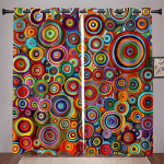 2 tk boheemlaslikud geomeetriliste t&auml;ppidega tr&uuml;kitud kardinad, magamistuba ja elutuba, kodu kaunistamine, toa kaunistamine 29Wx64L(75x166CM)x2