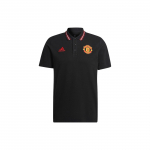 Adidas Manchester Unitedi vapp tikitud triibulise viimistlusega l&uuml;hikeste varrukatega polos&auml;rk Meeste pealsed Must HE6664 M