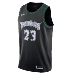 Nike X NBA koost&ouml;&ouml; Minnesota Timberwolves Butler 23 T&auml;helogo &Uuml;mmarguse kaelusega pusa Mugav korvpallivorm Meeste vorm Must AJ1971-010 2XL