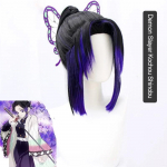 Kimetsu No Yaiba Shinobu Kocho s&uuml;nteetiline cosplay naiste parukas l&uuml;hike must sinine ombre deemonite tapmiskorpus