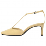 ZARA Elegantne Mood Nahast Rihm Ruudukujuline Nina Avatud Taga Stilett Kontsad 7.3Cm Naiste Kontsad Vanill-Kollane 11200510-38 37